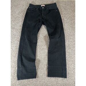 Levis 501 Jeans Mens Size 32x30 Black Button‎ Fly Straight Leg Denim Unhemmed